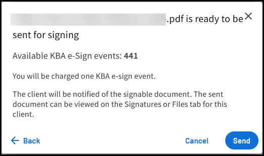 Send PDF window